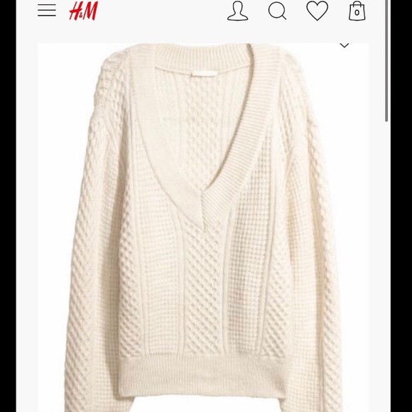 H&M White Pattern Knit Sweater - Size Small - Picture 2 of 8